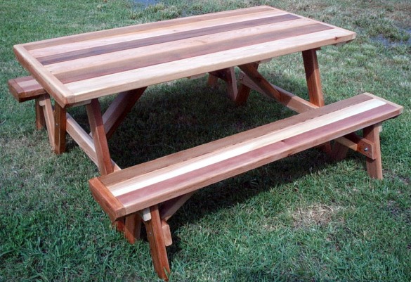 Cedar Picnic Table Plans Plans amish rustic log furniture